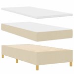 vidaXL Lit à ressorts avec matelas gris foncé 90x190 cm Crème tissu