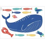 Sticker mural - baleine bleue