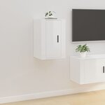 vidaXL Meuble TV mural Blanc brillant 40x34 5x60 cm