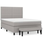 vidaXL Sommier à lattes de lit avec matelas Gris clair 140x200cm Tissu