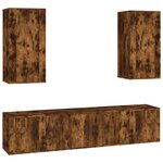 vidaXL Ensemble de meubles TV 5 Pièces Chêne fumé Bois d'ingénierie