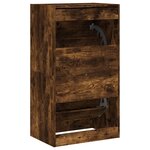 vidaXL Armoire à chaussures 2 tiroirs rabattables chêne fumé
