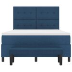 vidaXL Lit à ressorts avec matelas Bleu 140 x 200 cm tissu