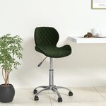 vidaXL Chaise pivotante de salle à manger Vert foncé Velours