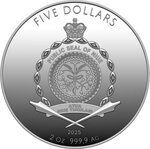 Pièce de monnaie en Argent 5 Dollars g 62.2 (2 oz) Millésime 2025 GRAND LEBANON
