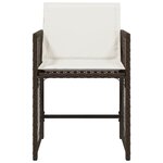 vidaXL Chaises de jardin avec coussins lot de 4 marron résine tressée