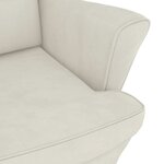 vidaXL Fauteuil à bascule à oreilles en velours crème bois massif