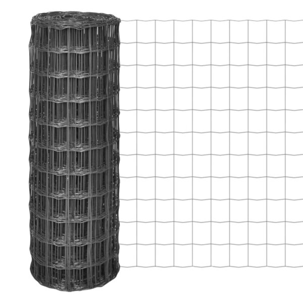 Vidaxl clôture euro acier 10 x 1 2 m gris