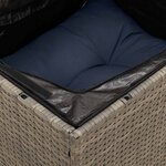 vidaXL Canapé de jardin avec coussins 3 places gris résine tressée