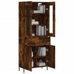 vidaXL Buffet haut Chêne fumé 69 5x34x180 cm Bois d'ingénierie