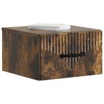 vidaXL Cabinet de chevet mural 2 Pièces Chêne fumé 34 5 x 33 x 20 cm