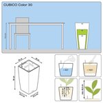 LECHUZA Jardinière Cubico Color 30 ALL-IN-ONE Blanc 13130