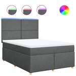 vidaXL Sommier à lattes de lit avec matelas Gris foncé 140x200cm Tissu
