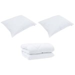 vidaXL Duvet d'hiver avec oreiller 3 Pièces Blanc 240 x 200 cm Microfibre