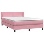 vidaXL Sommier à lattes de lit avec matelas rose 160x210 cm velours