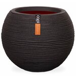 Capi Pot à fleurs Nature Rib rond 40 x 32 cm noir KBLR270