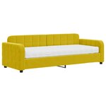 vidaXL Lit de jour avec matelas jaune 80x200 cm velours