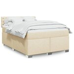 vidaXL Sommier à lattes de lit avec matelas Crème 160x200 cm Tissu