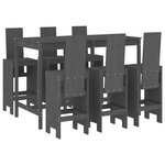 vidaXL Ensemble de bar de jardin 7 Pièces gris bois de pin massif