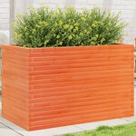 vidaXL Jardinière cire marron 110x60x68 5 cm bois de pin massif