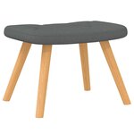 vidaXL Chaise à bascule avec repose-pied Gris foncé Tissu