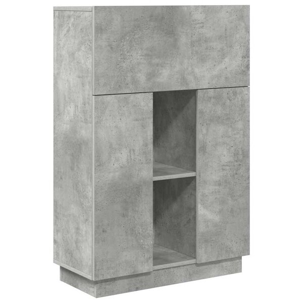 vidaXL Bureau avec porte Gris 71 5 x 31 5 x 106 5 cm Bois d'ingénierie