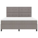 vidaXL Lit à ressorts avec matelas avec LED Taupe 180 x 200 cm tissu