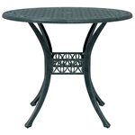 vidaXL Table de jardin vert Ø90x75 cm aluminium coulé