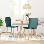 vidaXL Chaises à manger lot de 2 vert foncé tissu