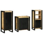 vidaXL Ensemble de mobilier de salle de bain avec étagère avec stockage avec porte 3 Pièces