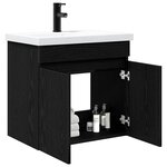 vidaXL Meuble de salle de bain avec robinet Chêne noir