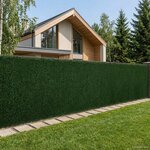 vidaXL Clôture Artificielle Vert foncé 1 5 x 4 m PVC et Acier