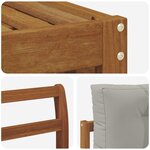 vidaXL Ensemble de canapés d'extérieur 5 pc Gris Naturel et Clair
