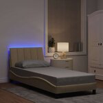 vidaXL Cadre de lit sans matelas crème 80x200 cm tissu