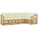 vidaXL Ensemble de canapés d'extérieur 5 pc Blanc et crème Polyester