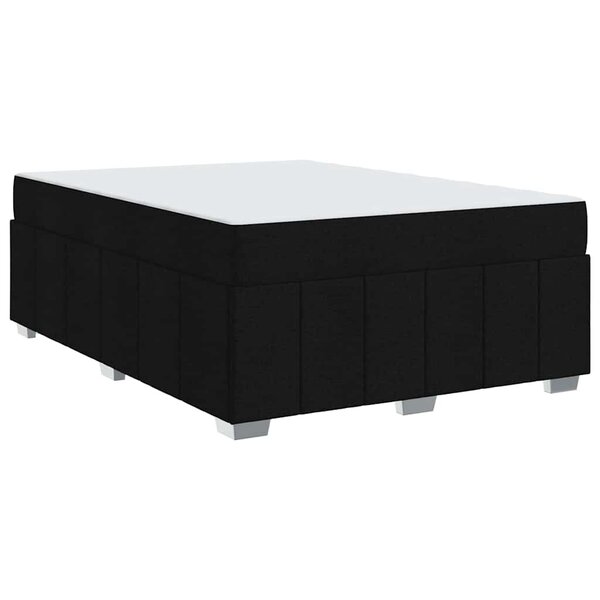 vidaXL Cadre de lit avec matelas Noir 140 x 200 cm tissu