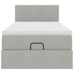 vidaXL Cadre de lit ottoman et matelas gris clair 90x200 cm velours