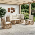 vidaXL Ensemble de canapés d'extérieur Naturel Polyester