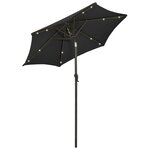 vidaXL Parasol avec lumières LED Noir 200x211 cm Aluminium