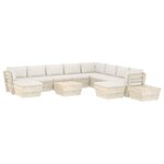 vidaXL Salon de jardin palette 12 Pièces avec coussins bois d'épicéa