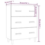 vidaXL Buffet Sonoma gris 70x34x90 cm Bois d'ingénierie