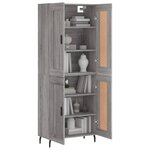 vidaXL Buffet haut Sonoma gris 69 5x34x180 cm Bois d'ingénierie