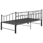 vidaXL Cadre de canapé-lit extensible sans matelas Noir Métal 90x200cm