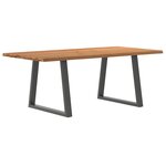 vidaXL Table à manger avec bord naturel 200x100x74cm bois massif chêne