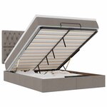 VidaXL Cadre de lit ottoman avec matelas taupe 140x200 cm tissu