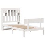 vidaXL Lit bibliothèque sans matelas blanc 75x190cm bois de pin massif