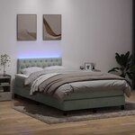 vidaXL Sommier à lattes de lit et matelas et LED gris clair 120x220cm velours