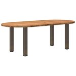 vidaXL Table à manger 220x100x74 cm bois de chêne massif ovale