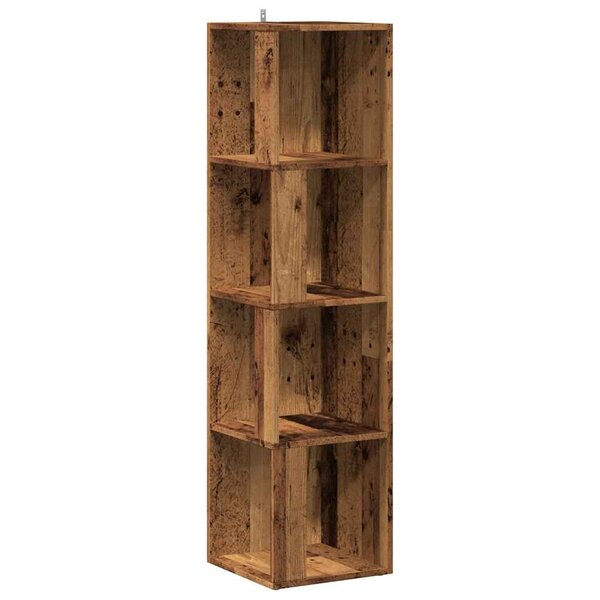 vidaXL Armoire d'angle vieux bois 33x33x132 cm bois d'ingénierie
