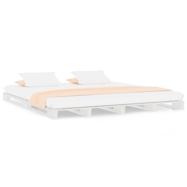 vidaXL Lit de palette sans matelas blanc bois massif